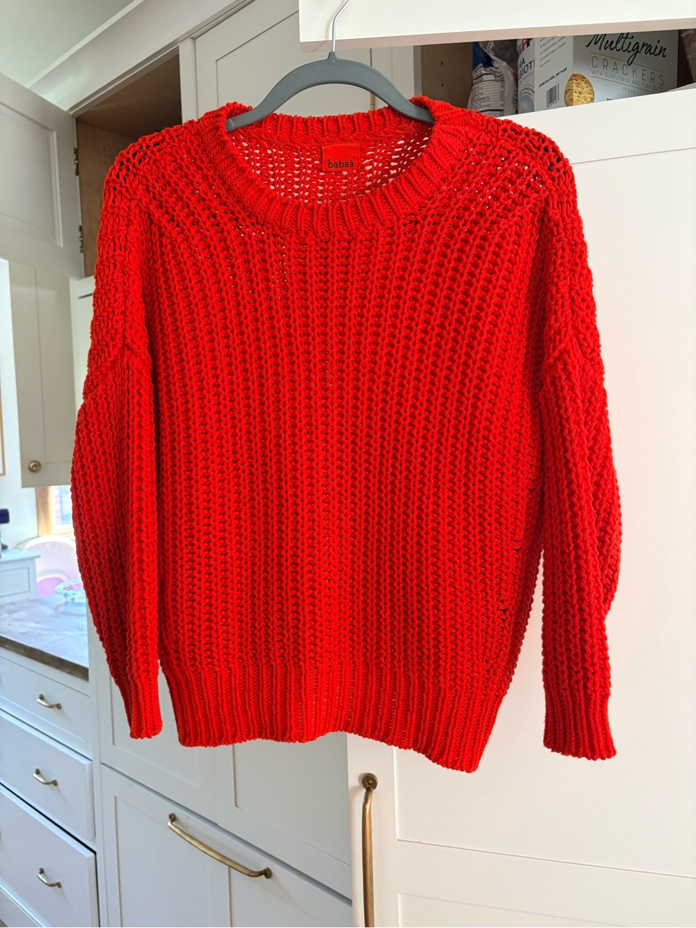 Babaa flamma red sweater 100% cotton GUC One Size
